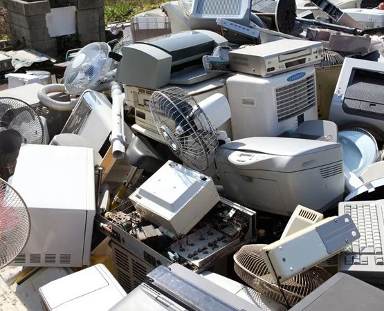 photo of discarded computers